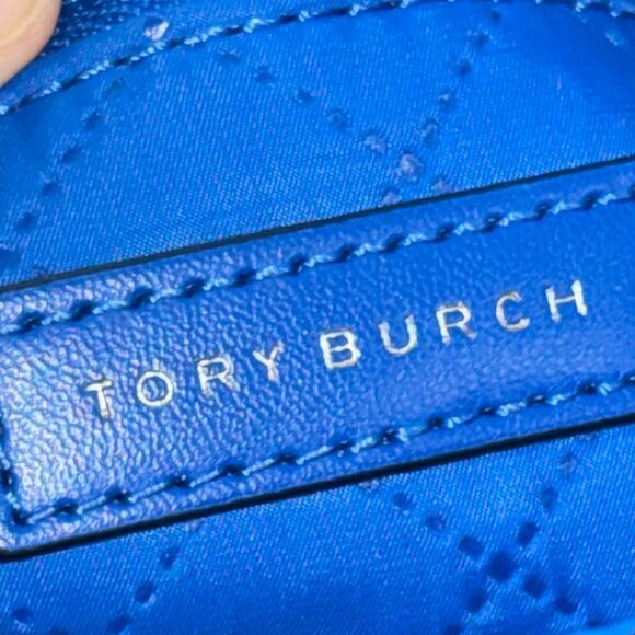 Tory Burch Perry nylon shoulder/crossbody purse bag blue colorblock - Picture 9 of 12